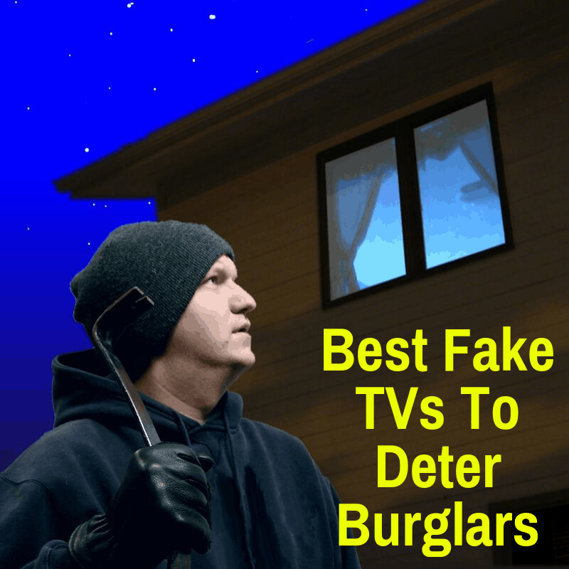 A Fake TV deterring a burglar