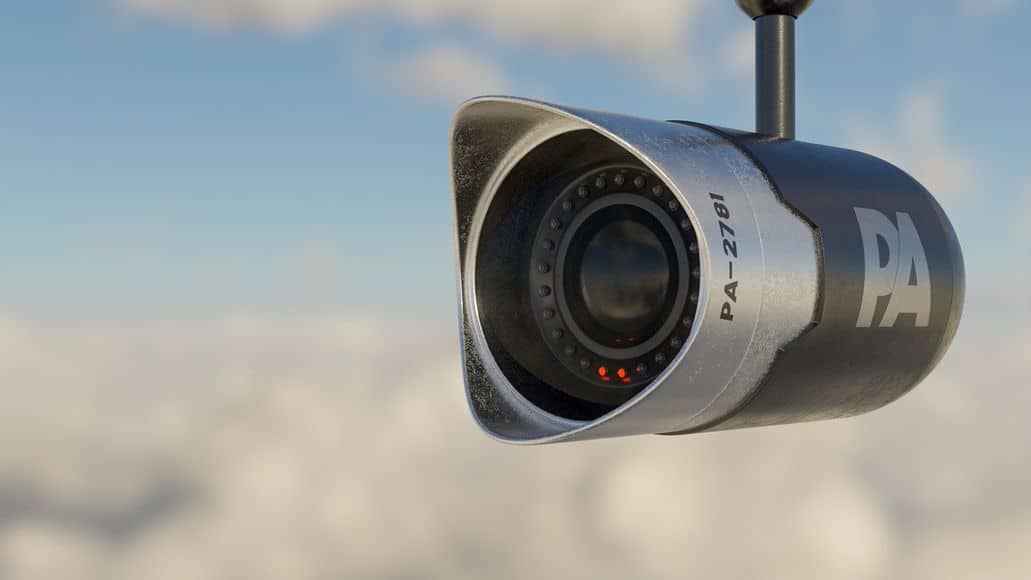 fake security cameras with red lights