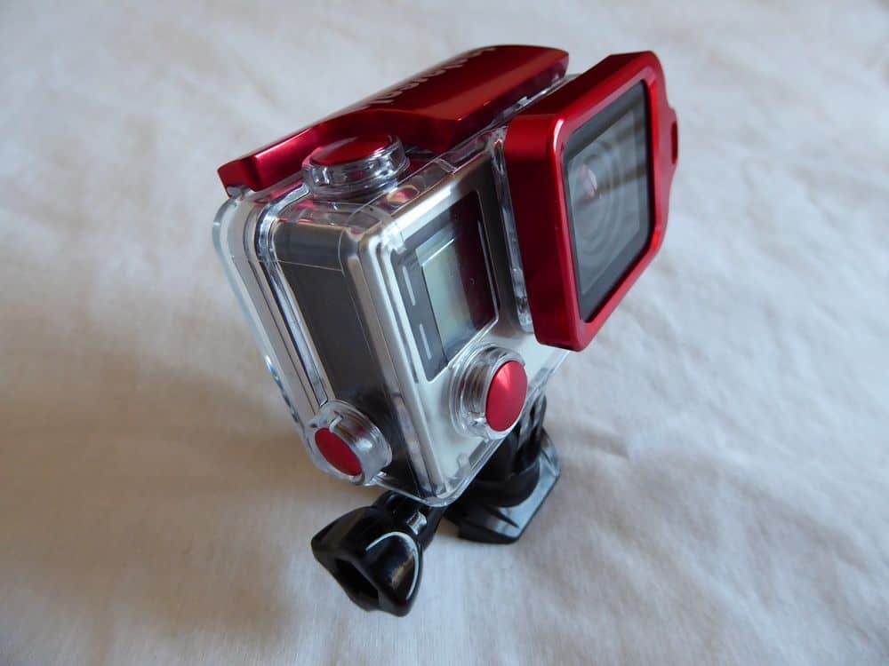 Red and clear gopro camera